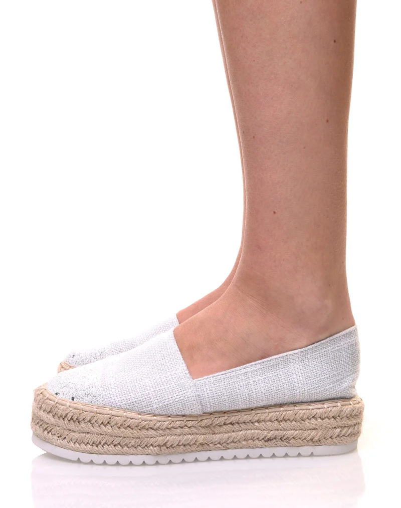 Espadrilles blanches semelles épaisses