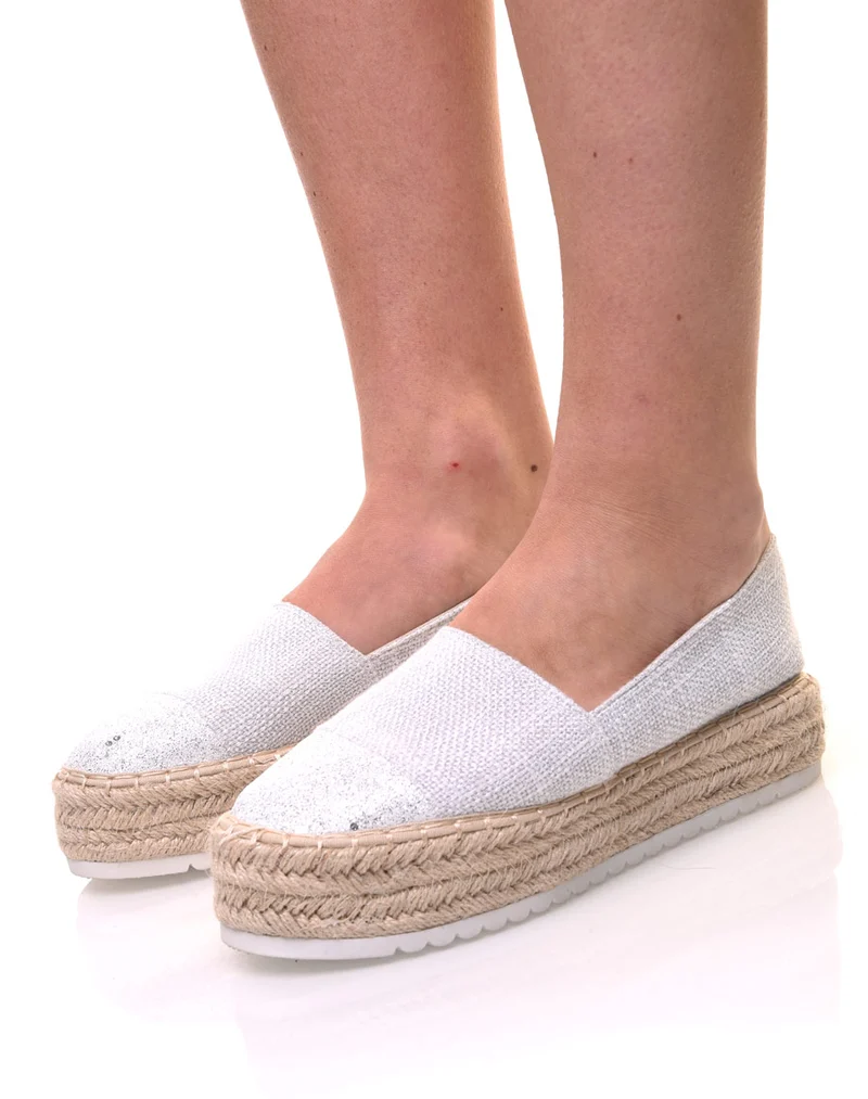Espadrilles blanches semelles épaisses
