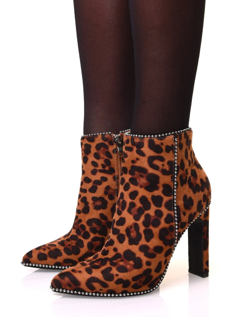 Bottines léopard à talon