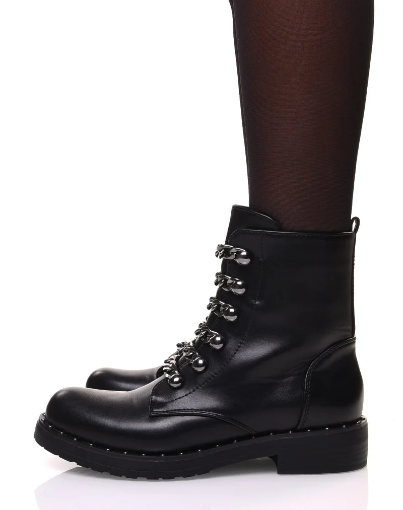 Bottines noires avec chaines