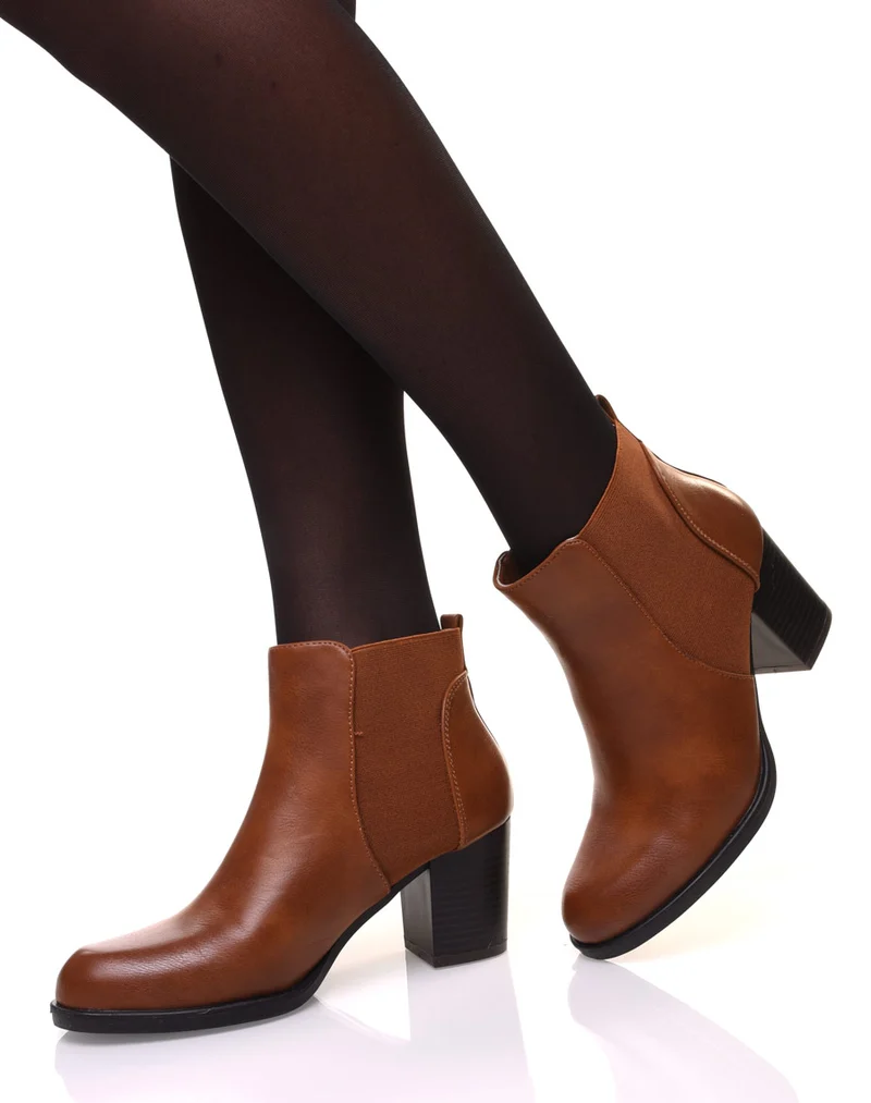 Chelsea boots camels à talon