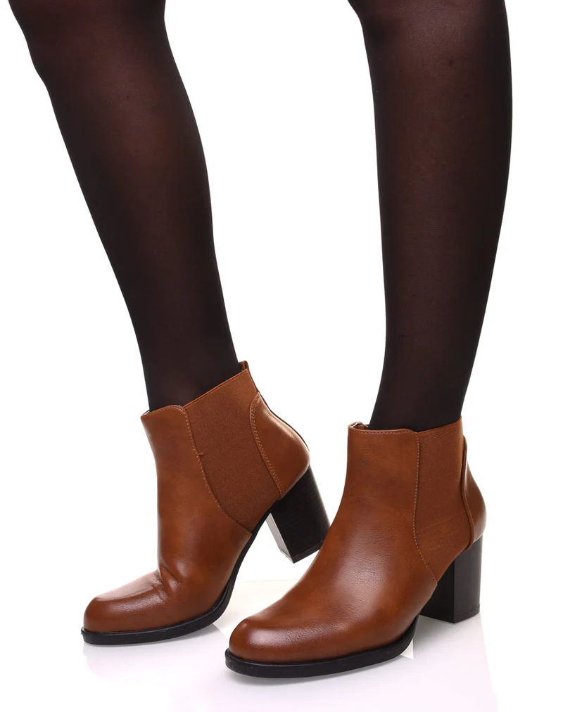Chelsea boots camels à talon