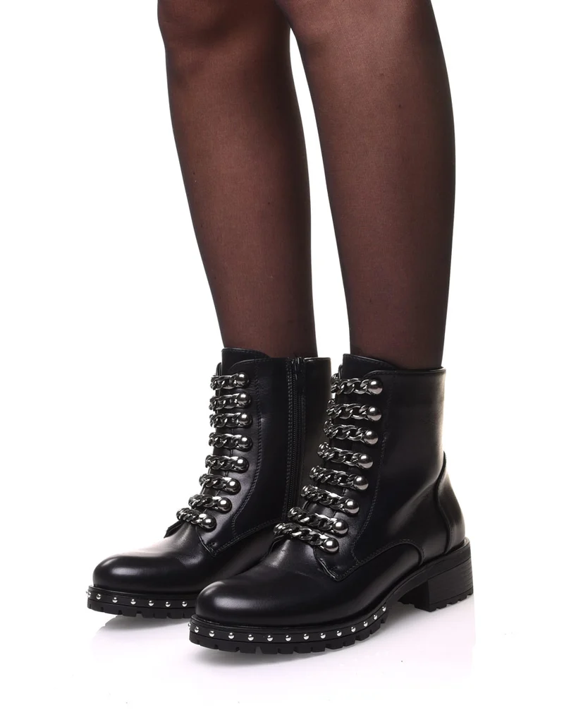 Bottines noires avec chaines