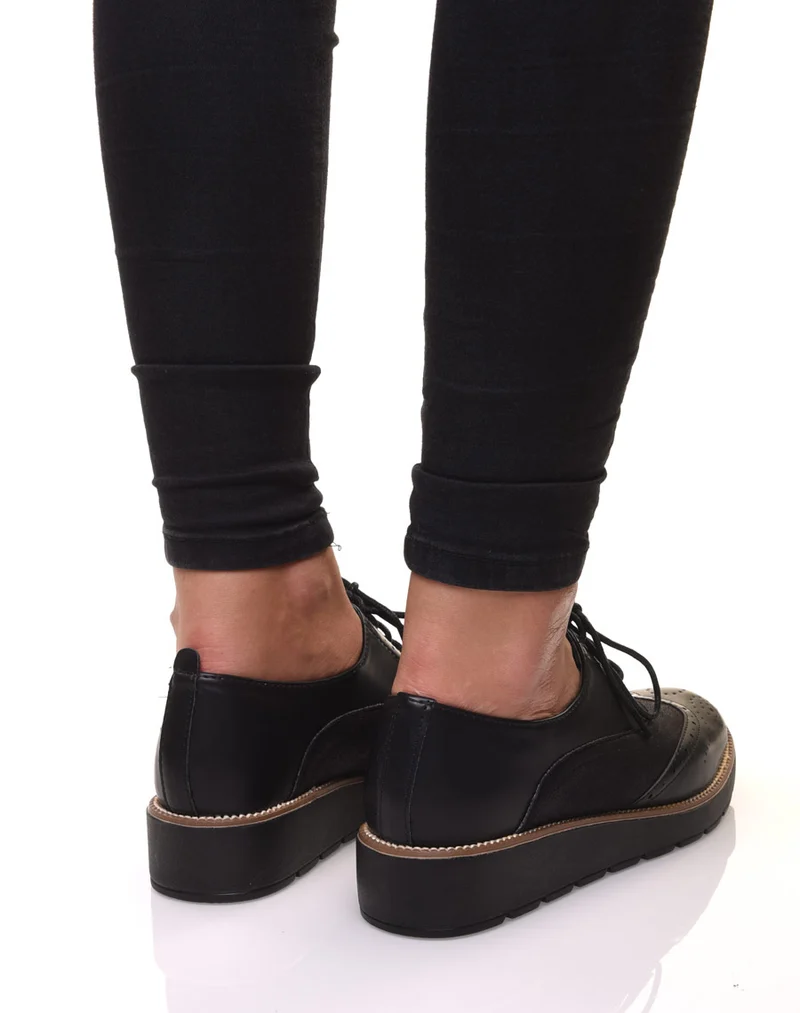 Derbies noires bi matières