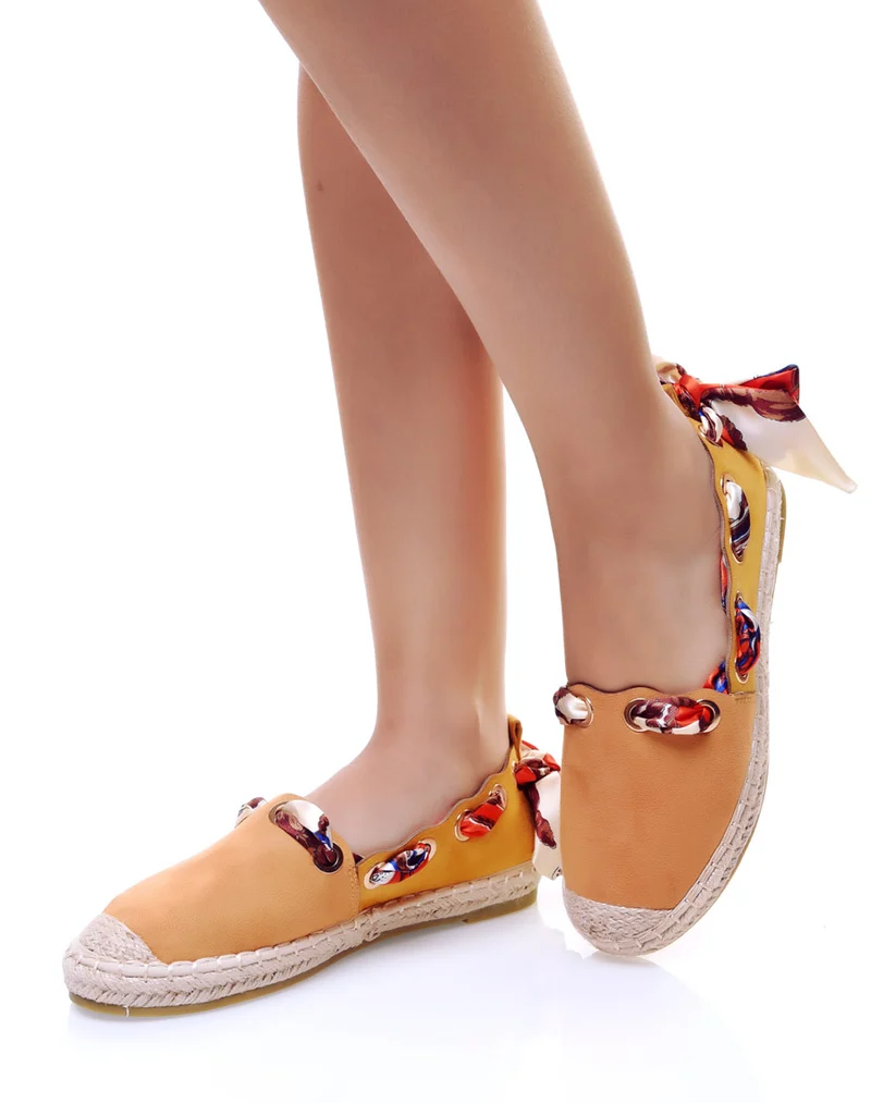 Espadrilles jaune à rubans