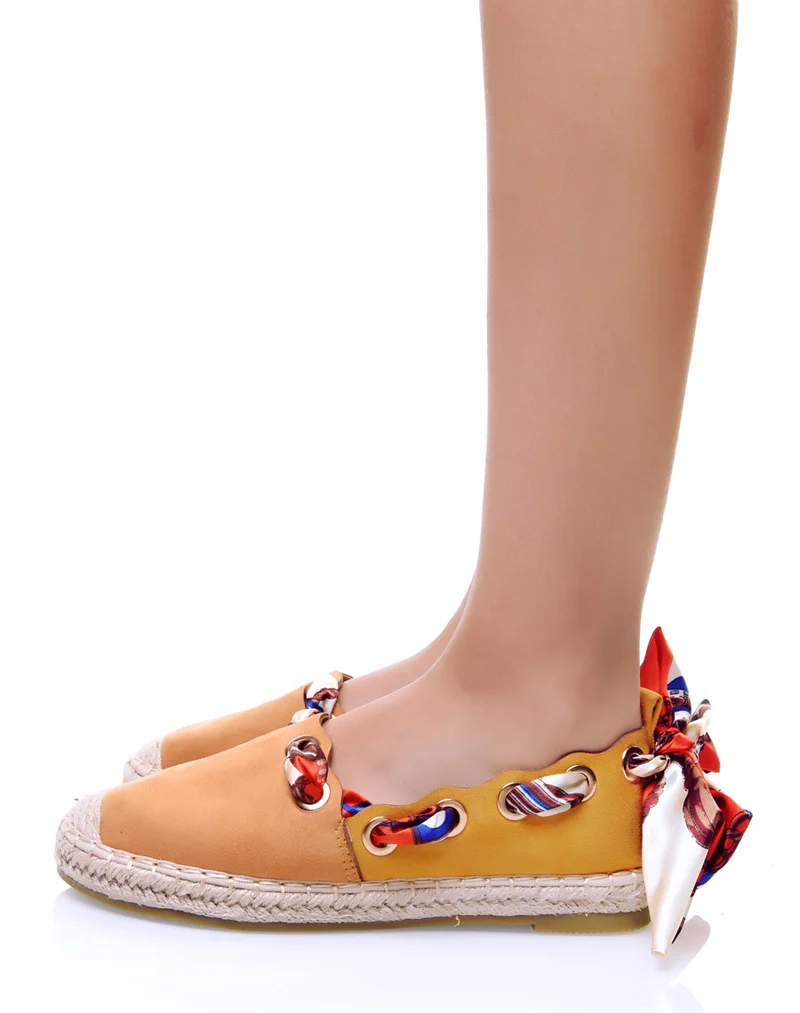Espadrilles jaune à rubans