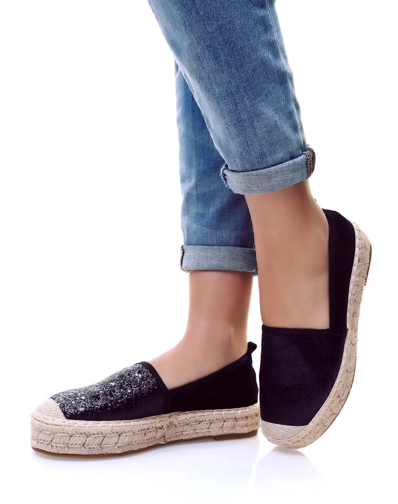 Espadrilles pailletées noires