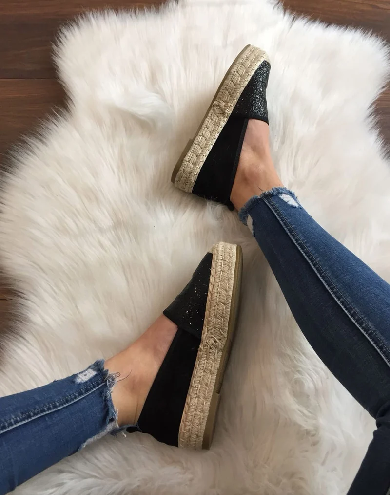 Espadrilles pailletées noires