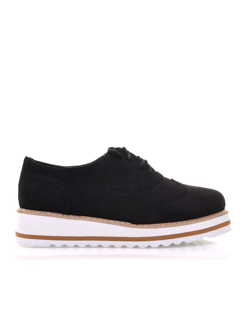 Derbies noirs à semelle compensée