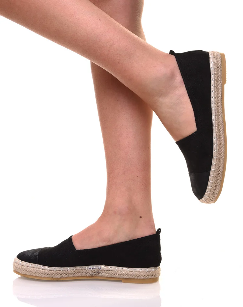 Espadrille noire suédine