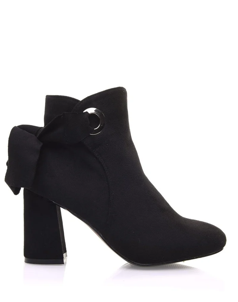 Bottines noires à n?ud