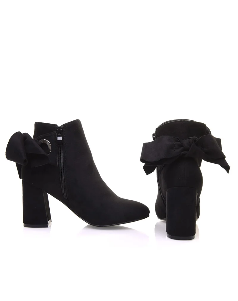 Bottines noires à n?ud