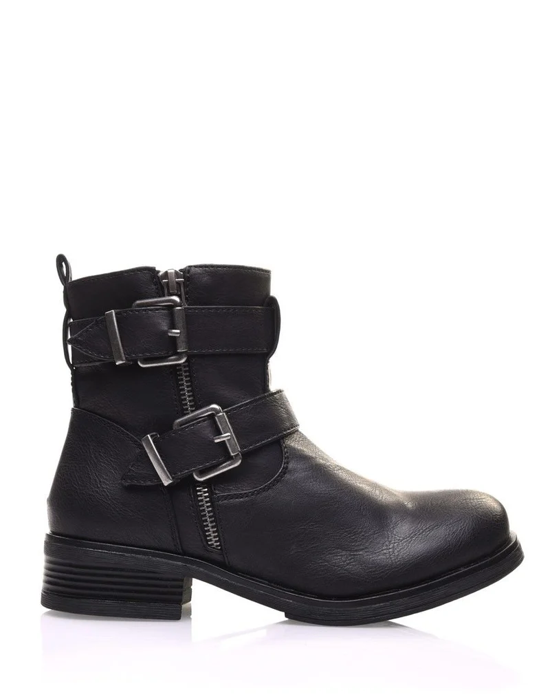 Bottines noires à boucles