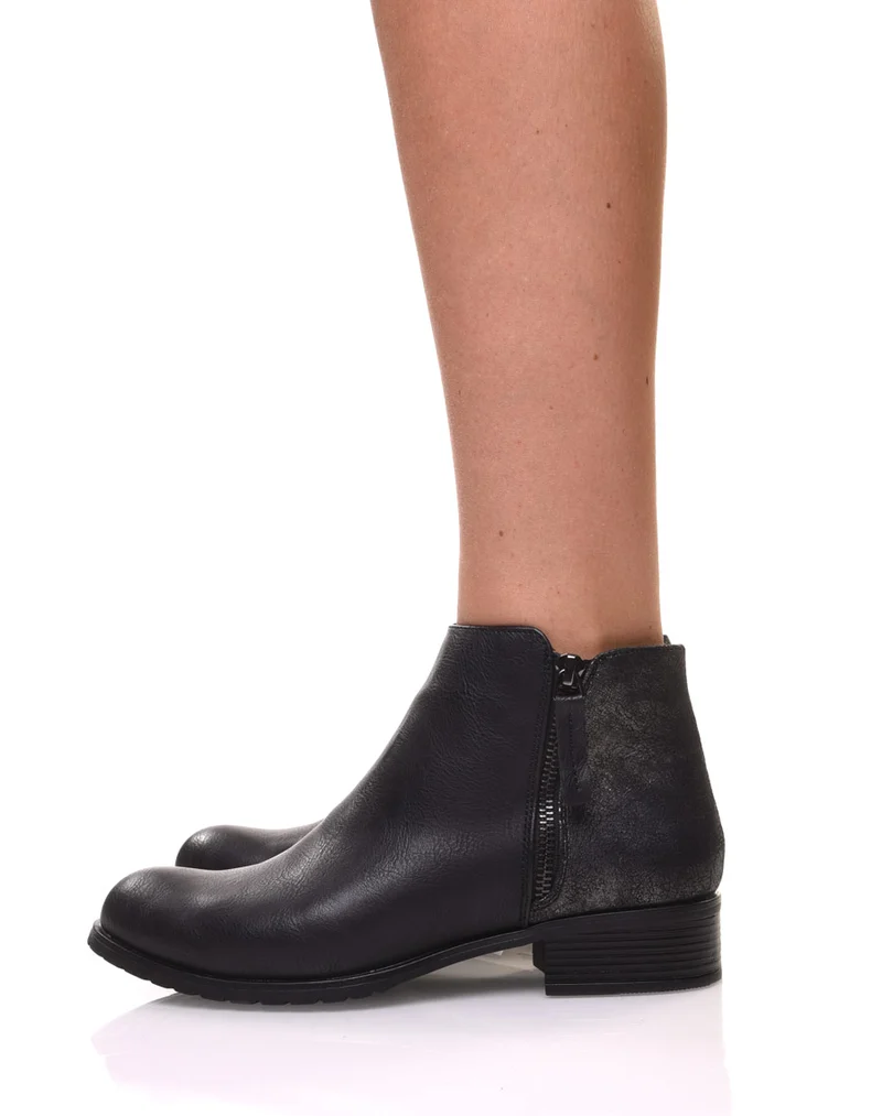 Bottines noires effet pailleté