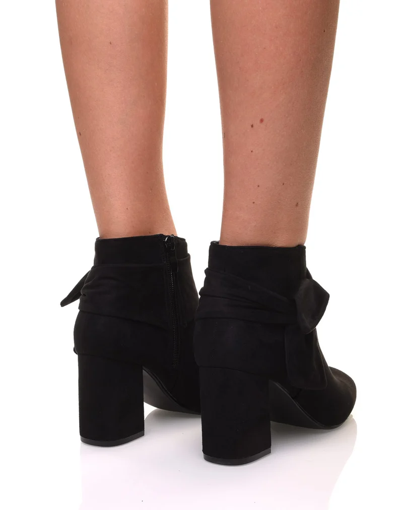 Bottines noires à n?ud