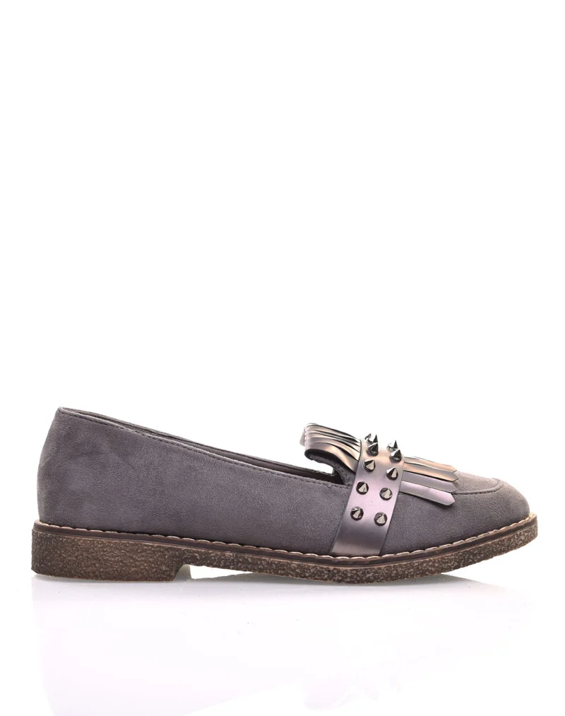 Mocassins cloutés gris