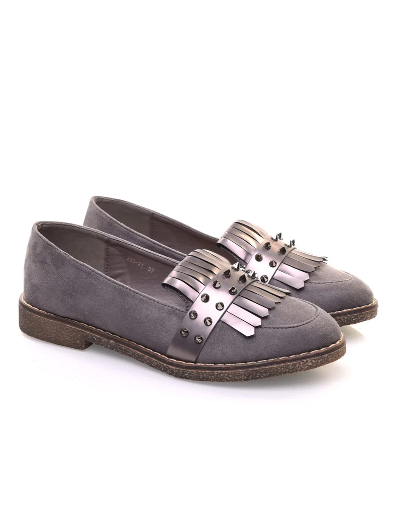 Mocassins cloutés gris