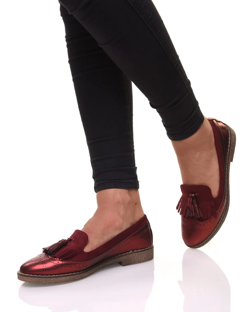 Mocassins ajourés bordeaux