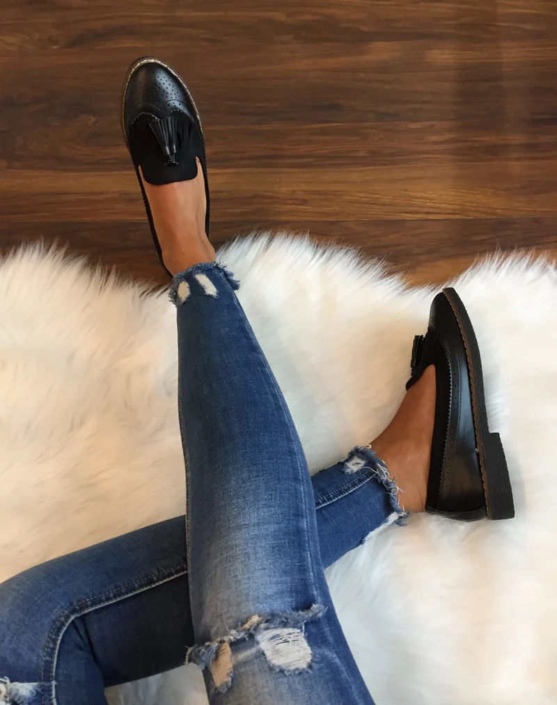 Mocassins ajourés noirs