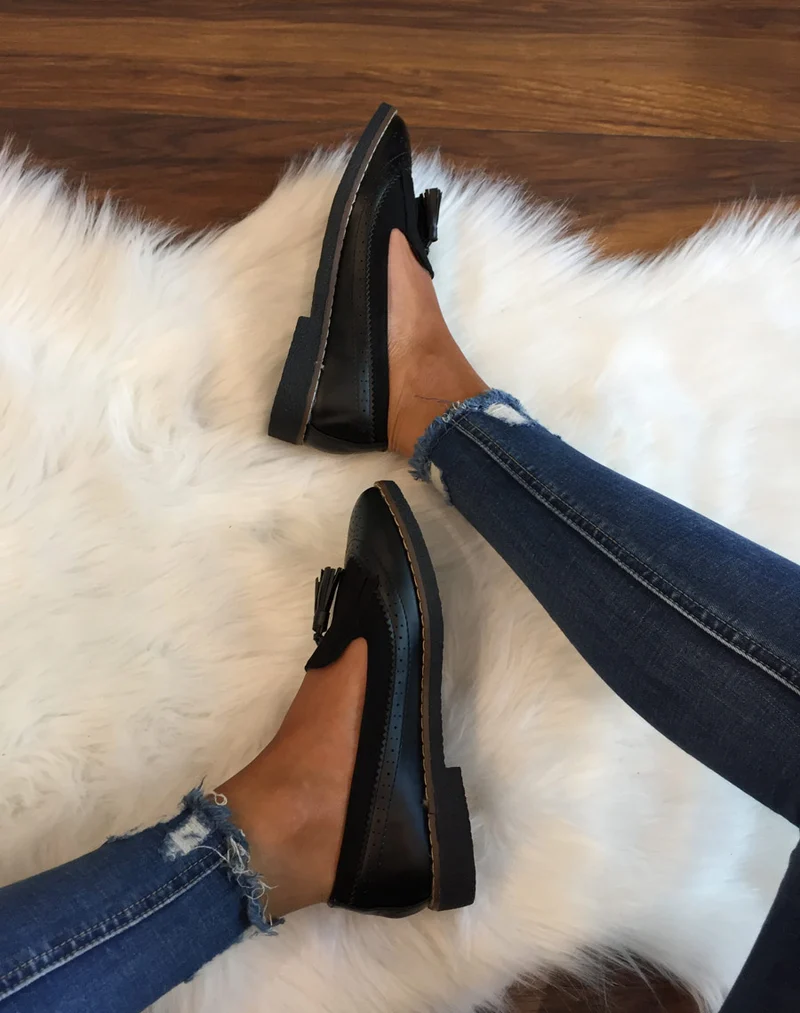 Mocassins ajourés noirs