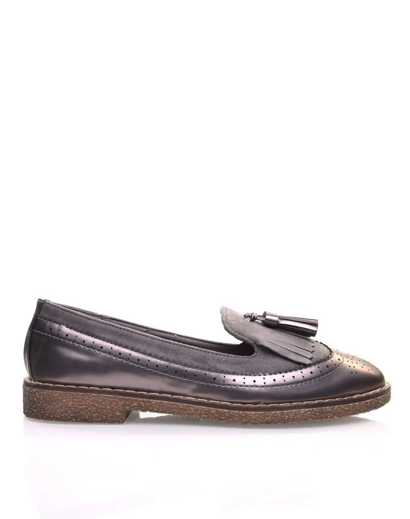 Mocassins ajourés gris