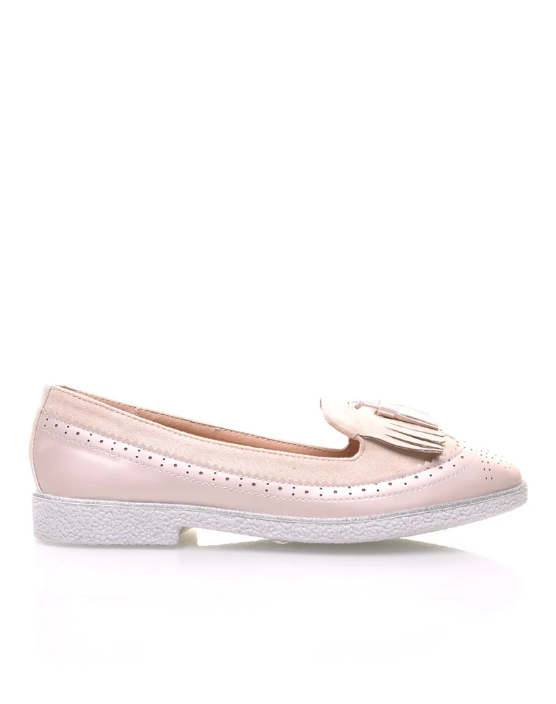 Mocassins beiges perforés