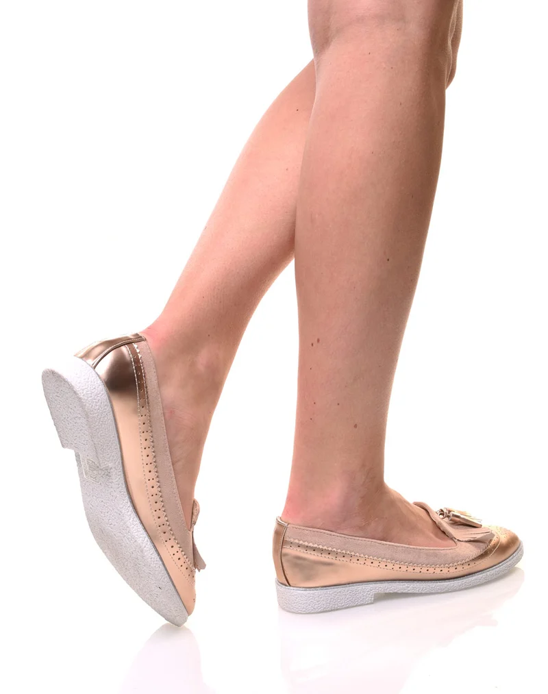 Mocassins roses perforés