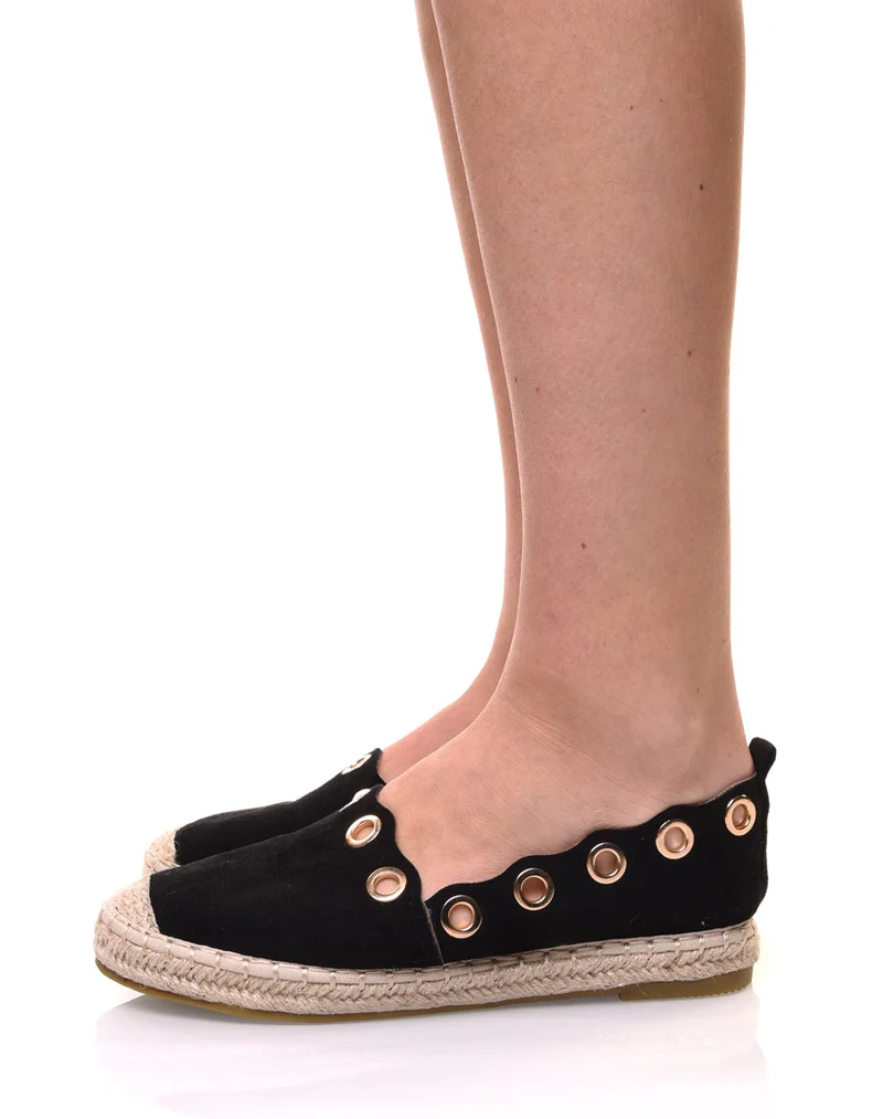 Espadrilles noires à œillets