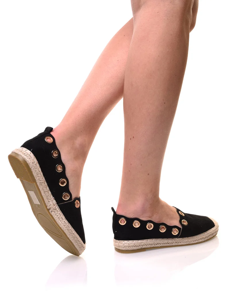 Espadrilles noires à œillets