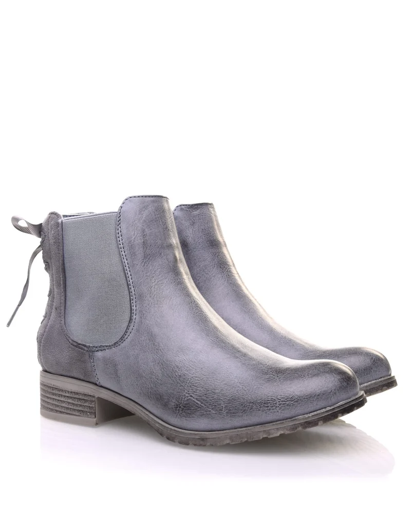 Chelsea Boots grises à nœuds