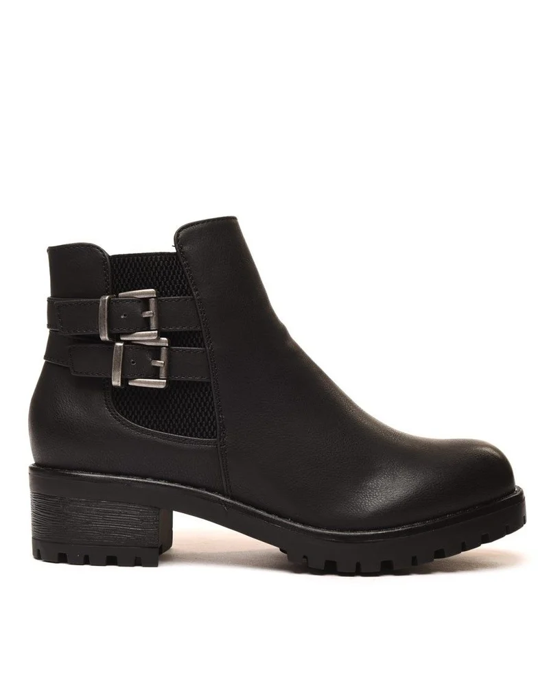 Bottines plates noires avec élastique