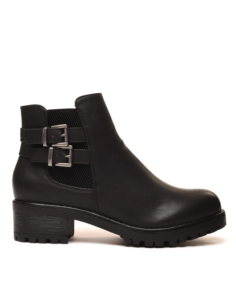 Bottines plates noires avec élastique