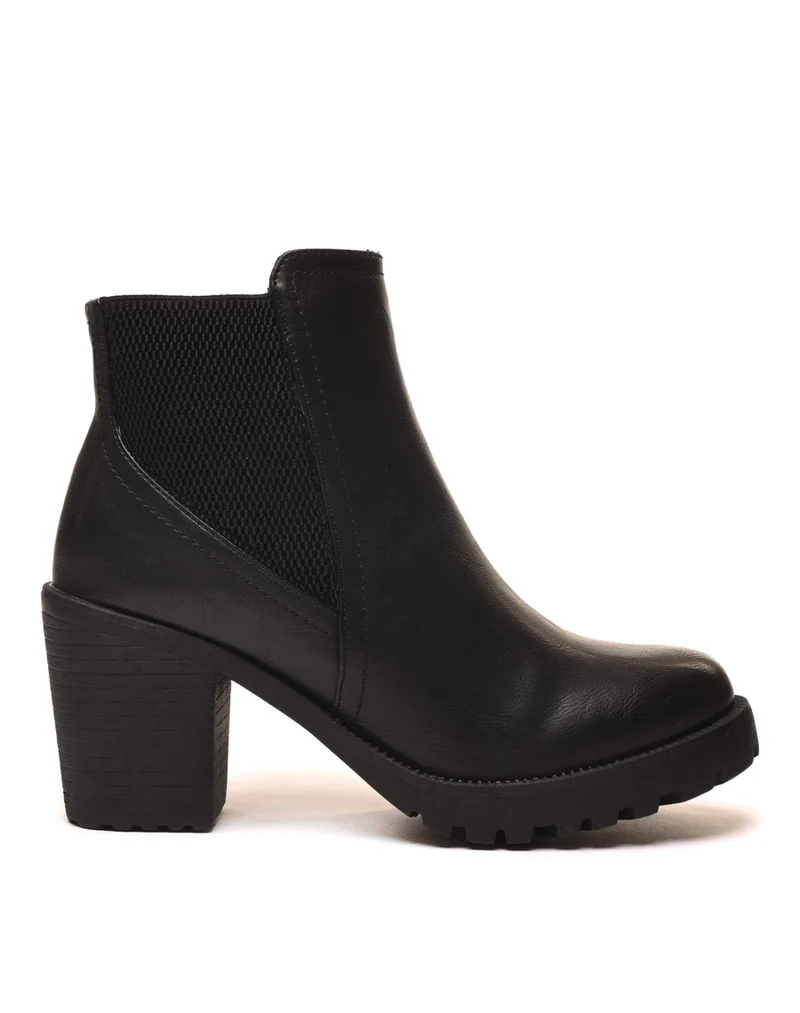 Chelsea boots à talons mi hauts noir