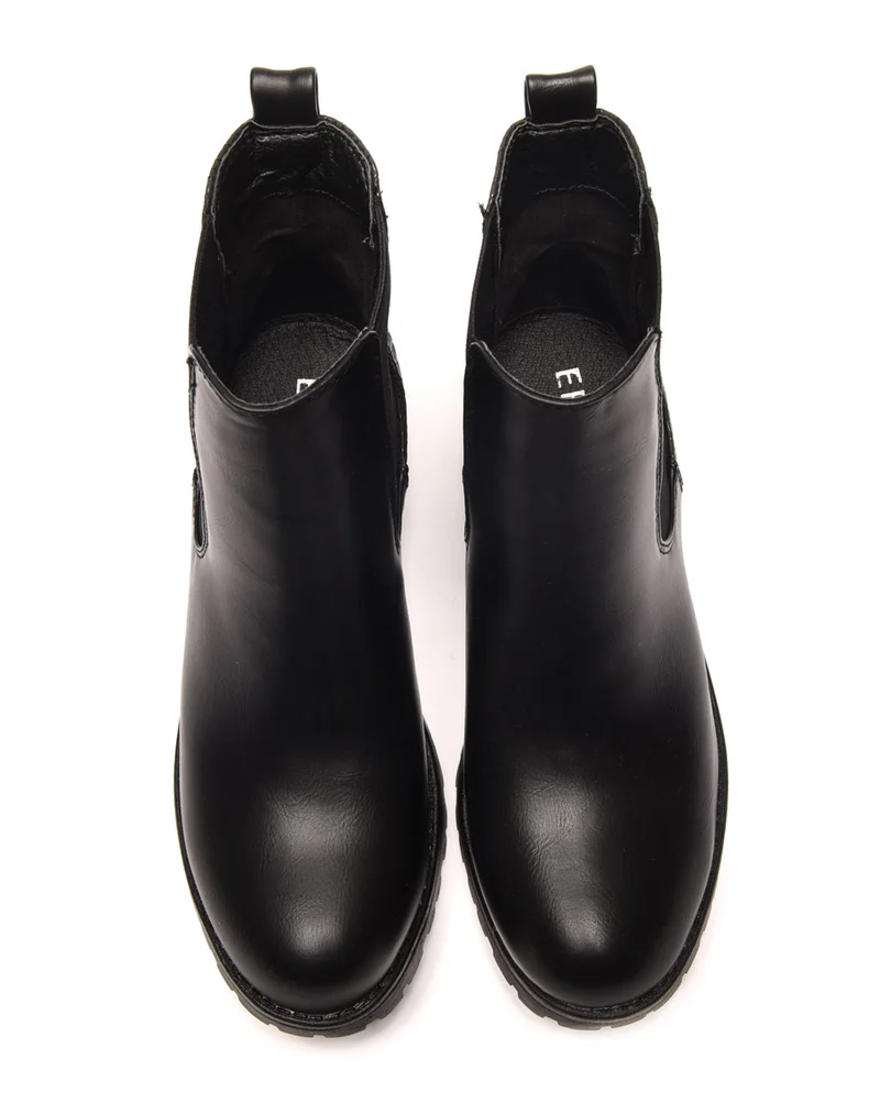 Bottines plates noires avec élastiques et motifs python