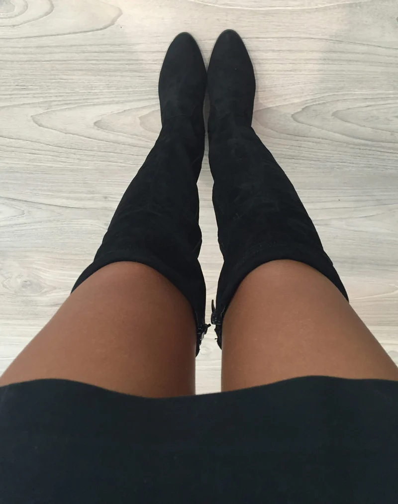 Cuissardes à talons ajustables en haut intérieur fourré