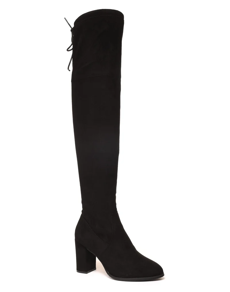 Cuissardes à talons ajustables en haut intérieur fourré