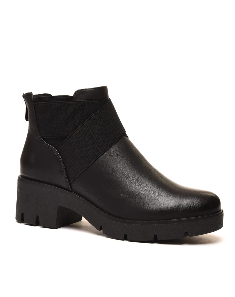 Chelsea boots noires à élastiques croisés