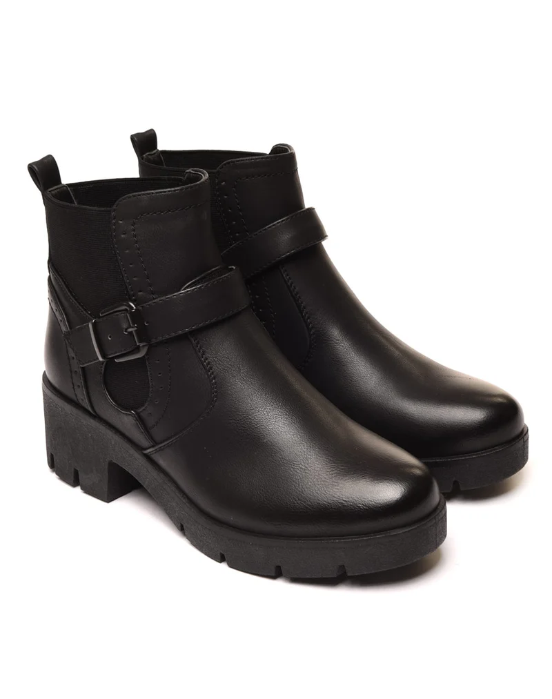 Bottines noire à détails décoratifs