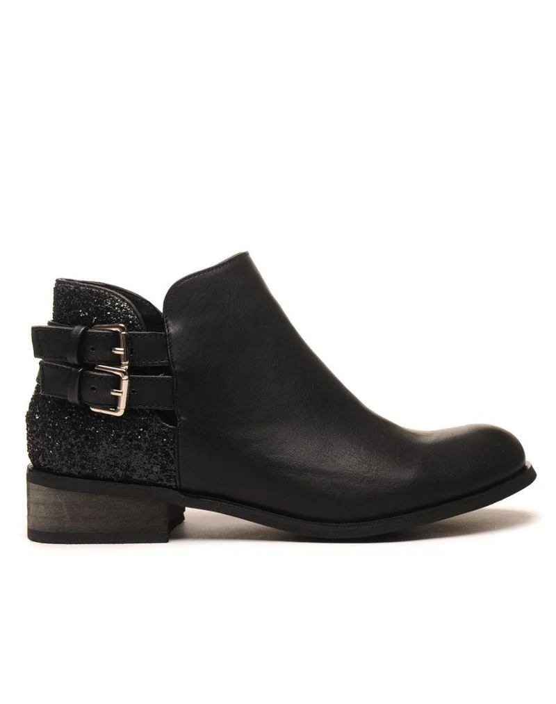 Original low boots noir pailleté