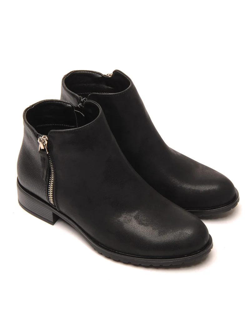 Bottines noires bi-matière