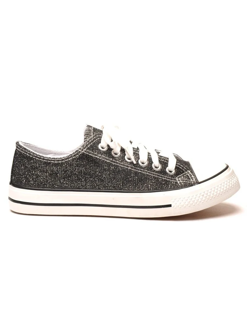 Tennis textile noir pailleté