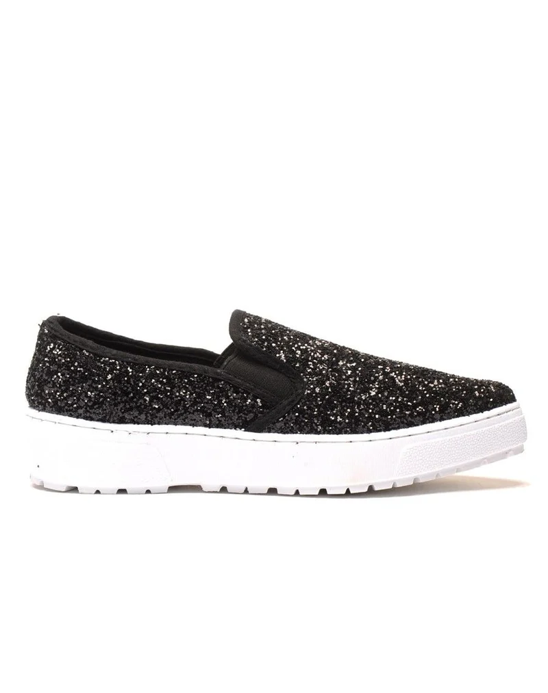 Slippers noires à paillettes