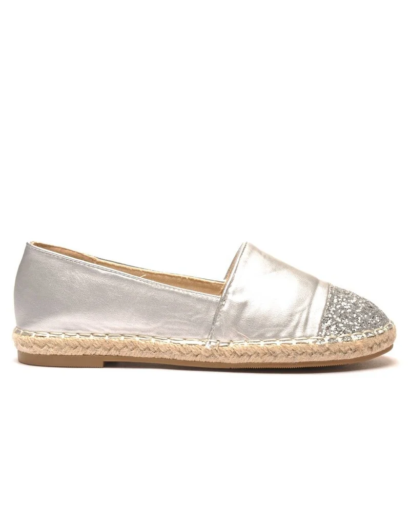 Espadrille argent à paillettes