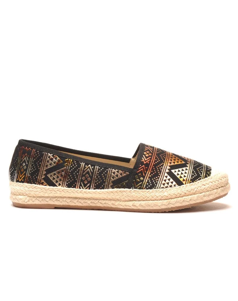 Espadrille noir imprimé