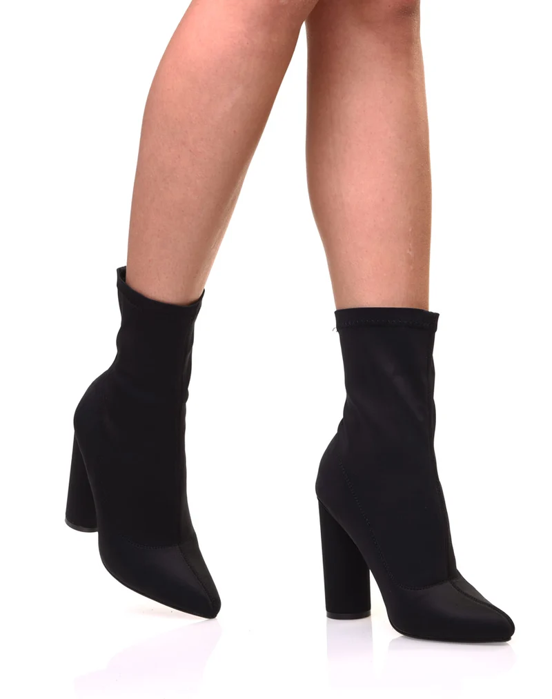 Bottines montantes noires à talons