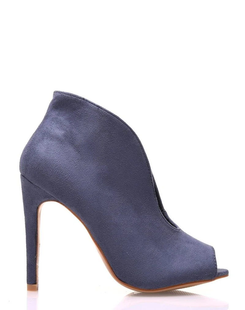 Escarpins bleus en suédine
