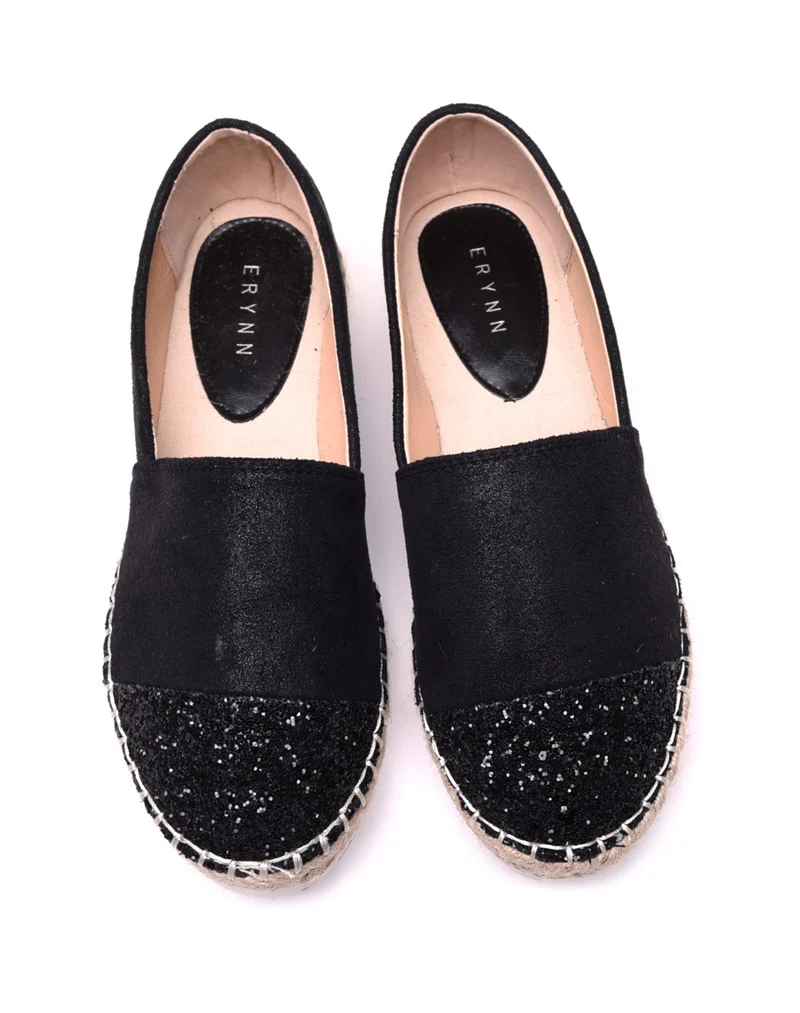 Espadrilles noires pailletées