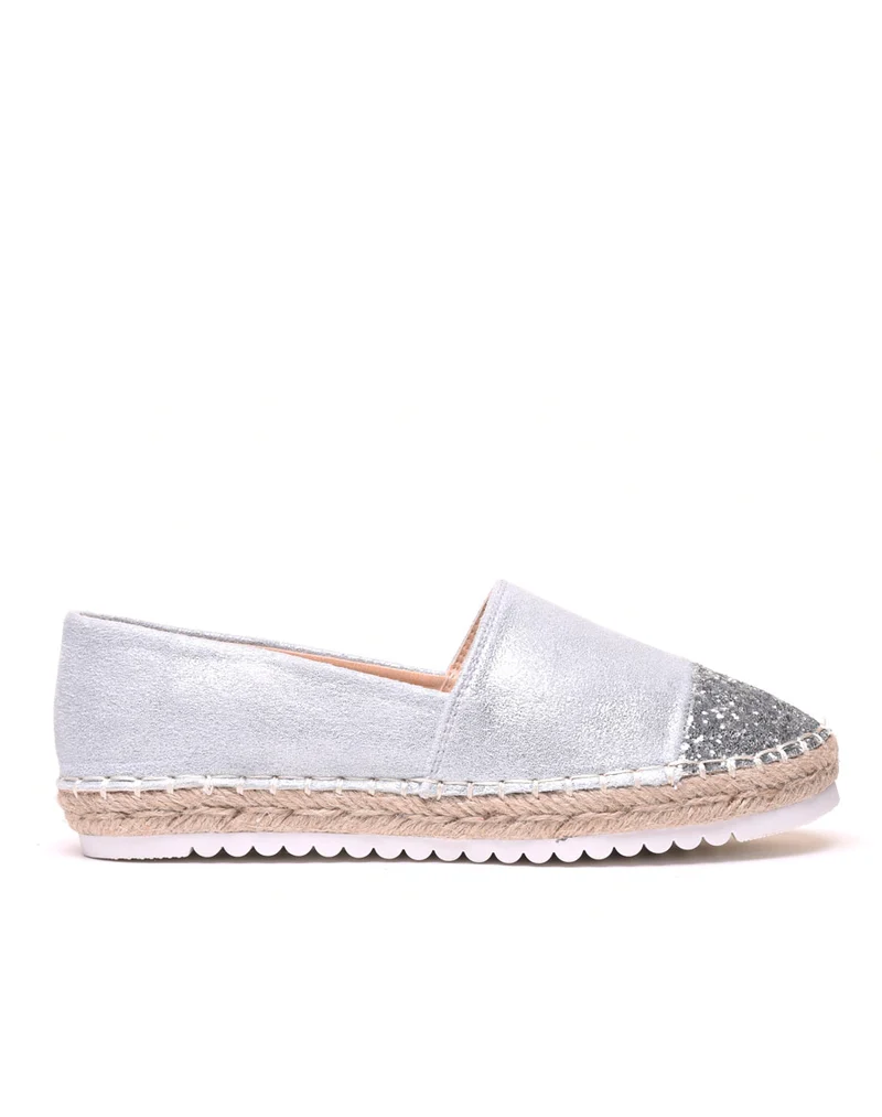 Espadrilles argentées pailletées