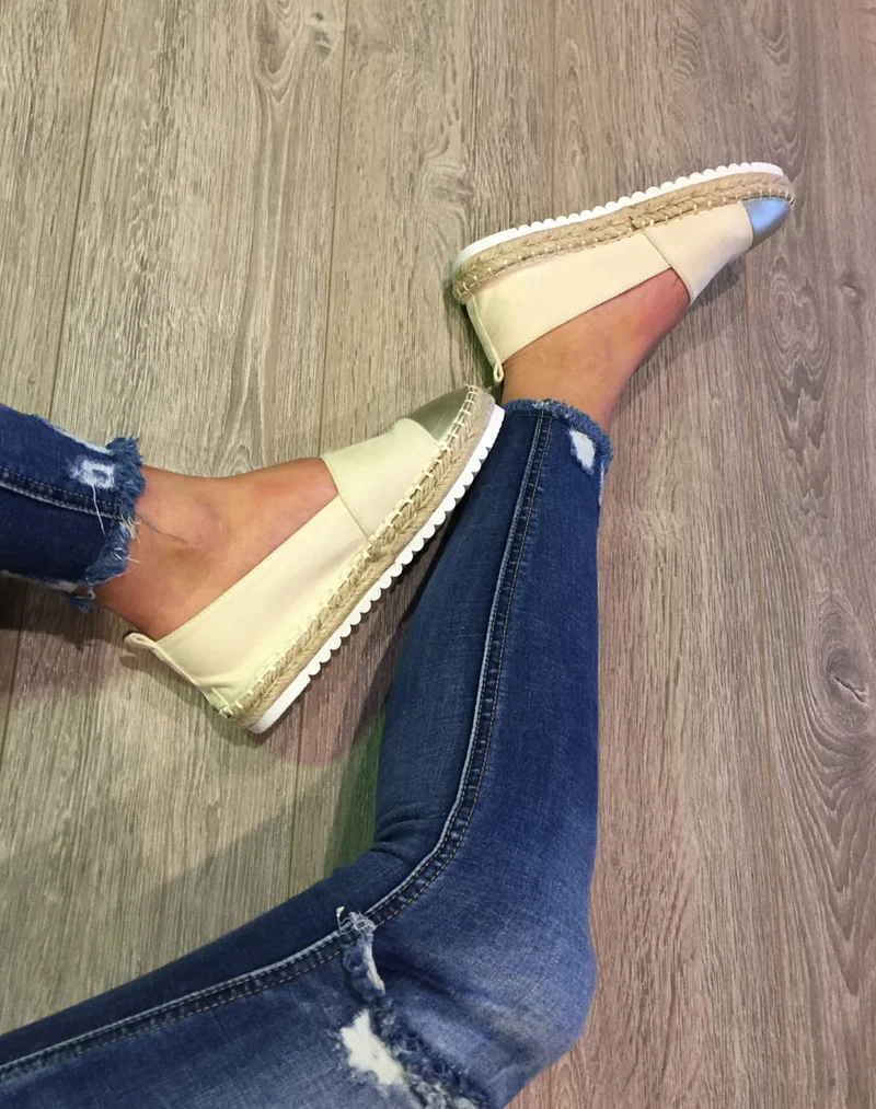 Espadrilles dorées bi matières