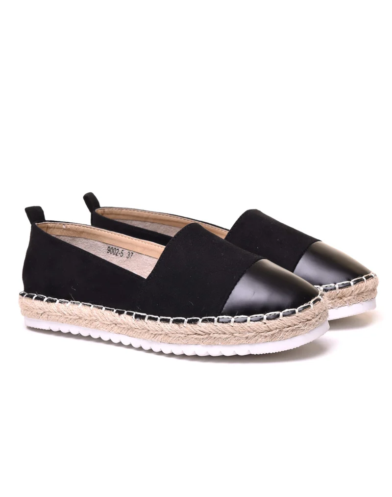 Espadrilles noires bi matières